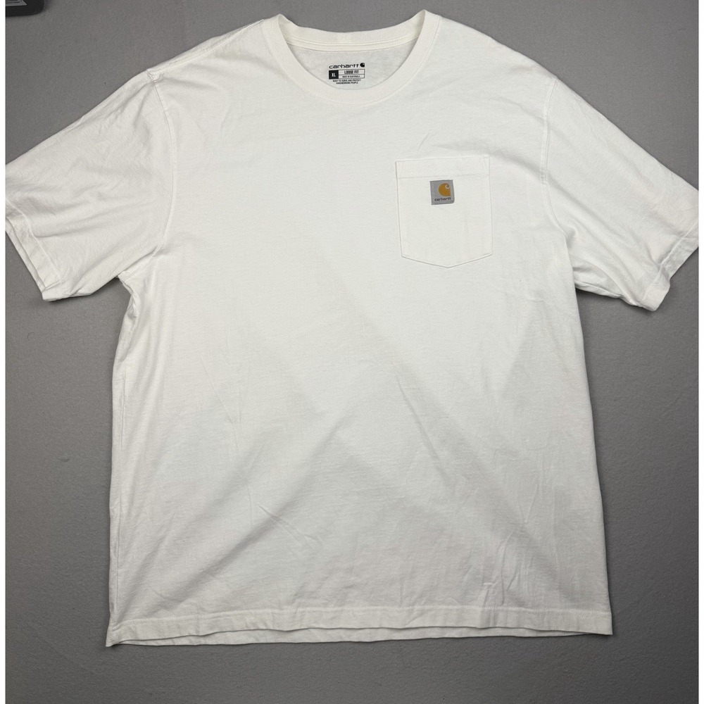 Carhartt T Shirt Mens 2XL Short Sleeve White Loose Fit